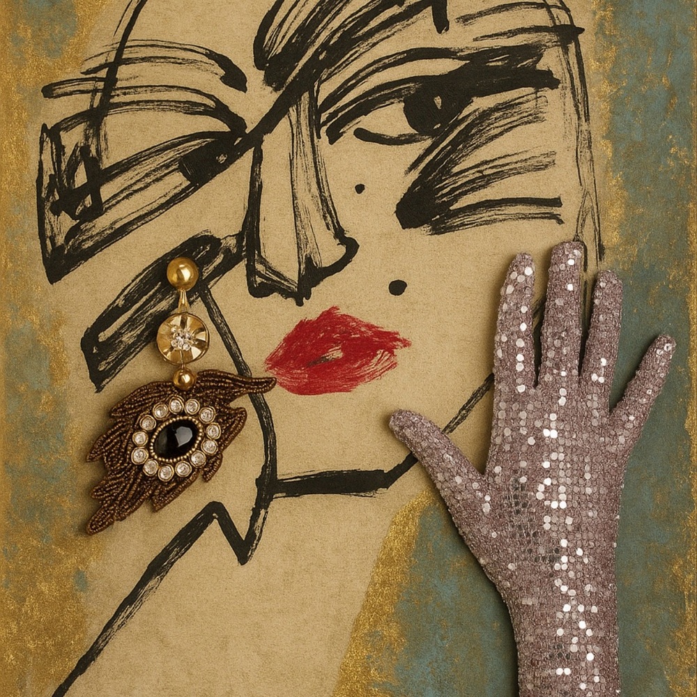 Silver Sequin Glove